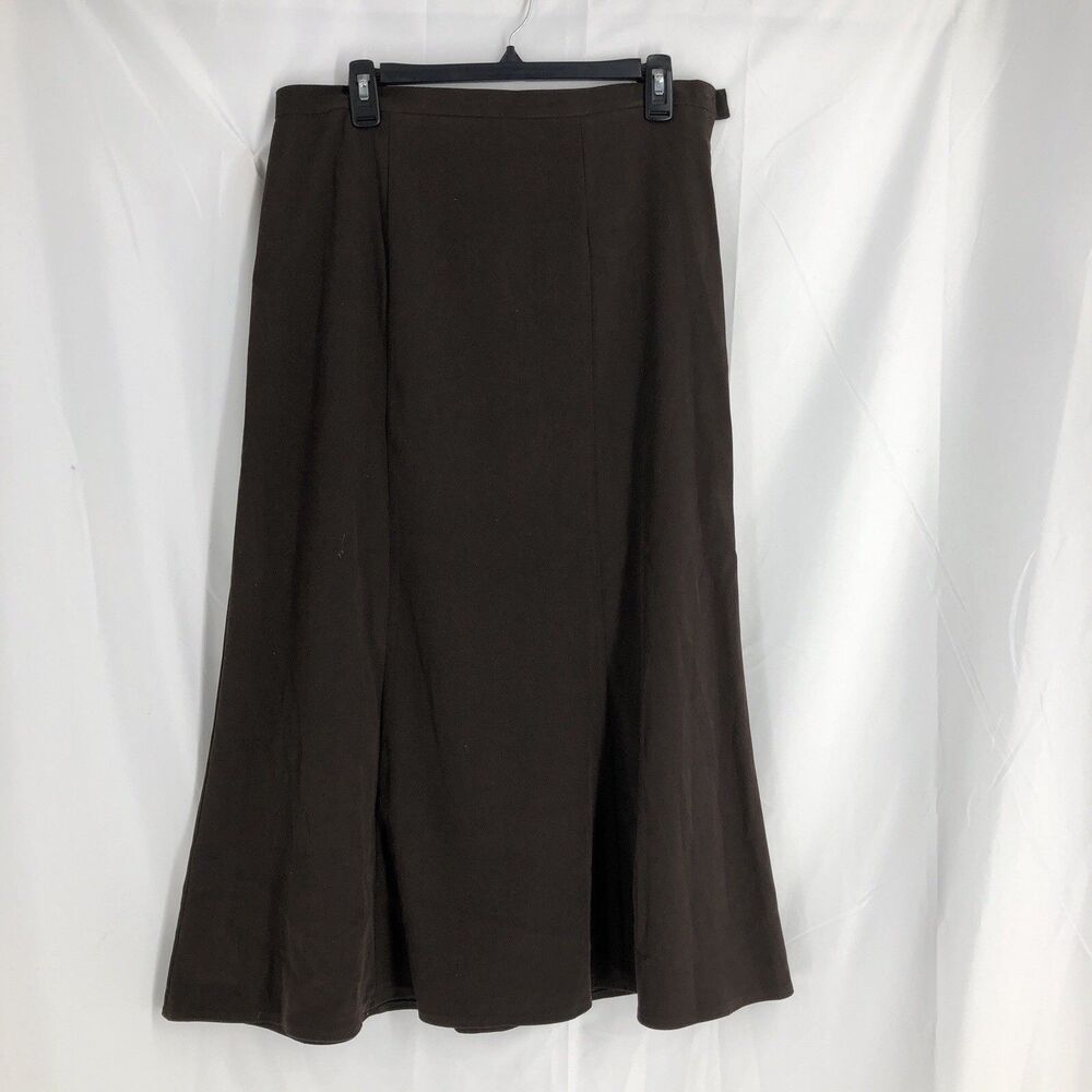 Notations Tan Faux Suede Elastic Waist Maxi Skirt M